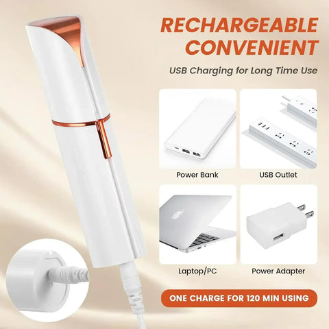 Flawless ™ SilkTrim Face & Body Hair Remover Electric Rechargeable (With USB Cable)