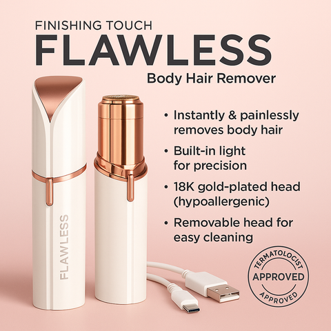 Flawless ™ SilkTrim Face & Body Hair Remover Electric Rechargeable (With USB Cable)