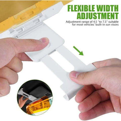 All Vehicles UV Rays Protector Anti Glare Visor - DAY and Night 2 Pieces