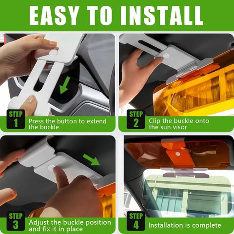 All Vehicles UV Rays Protector Anti Glare Visor - DAY and Night 2 Pieces