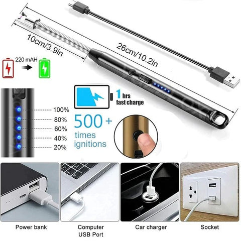 Electric Lighter Rechargeable with 1 Year Warranty (Pack of 1 with USB Cable)