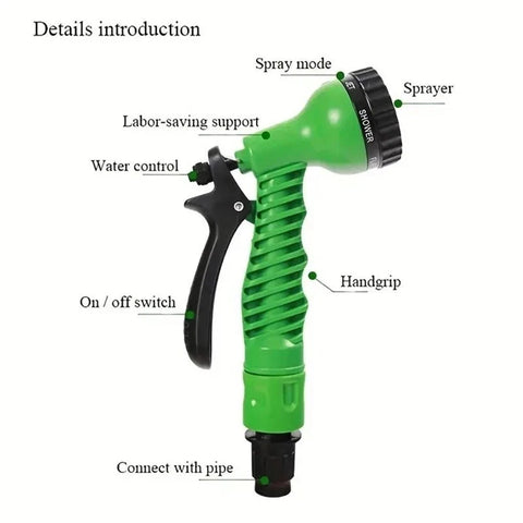 Flawless ™ 7- Modes Water Spray Nozzle with 30 meter Expandable PVC Pipe